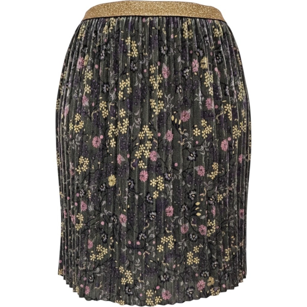 ModCloth Velvety Dark Floral Pleated Midi Skirt Plus Sz 3X boho earthy career